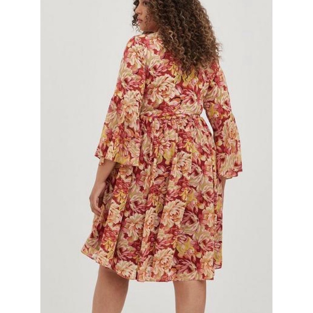 Torrid Mini Chiffon And Studio Knit Surplice Dress - Picture 2 of 10